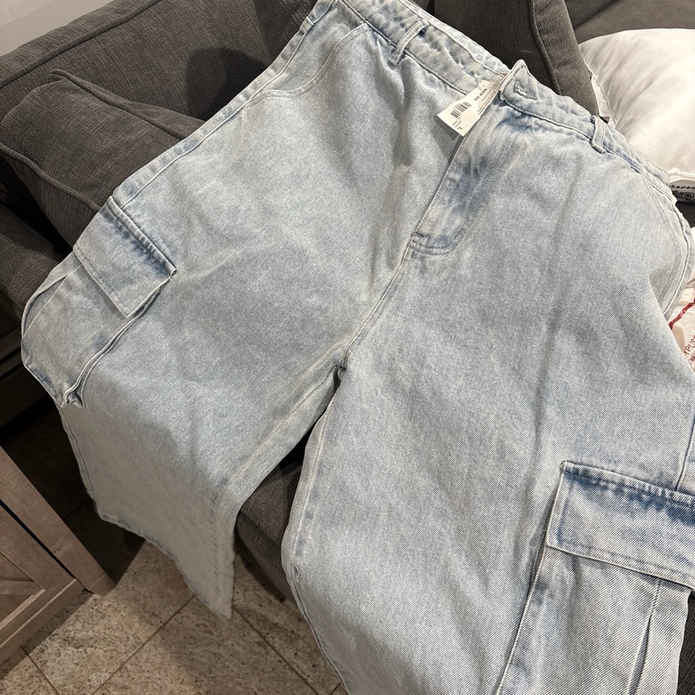 Light Blue women’s cargo Jeans